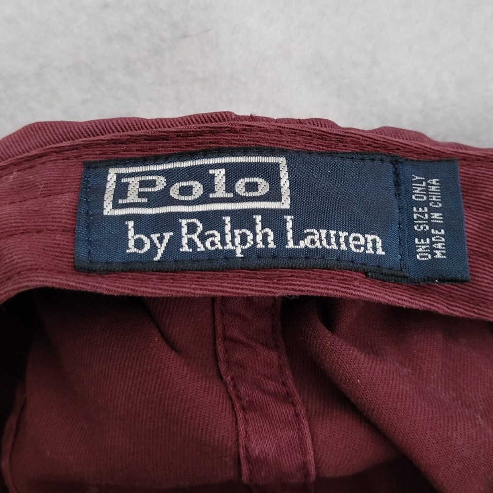 Polo by Ralph Lauren Burgundy Polo Pony Baseball Cap - Picture 6 of 7
